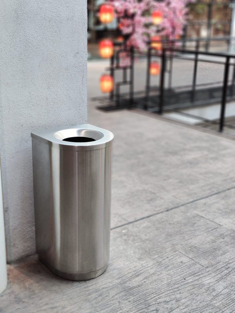 SS1301 -Stainless Steel Bin in a Mall