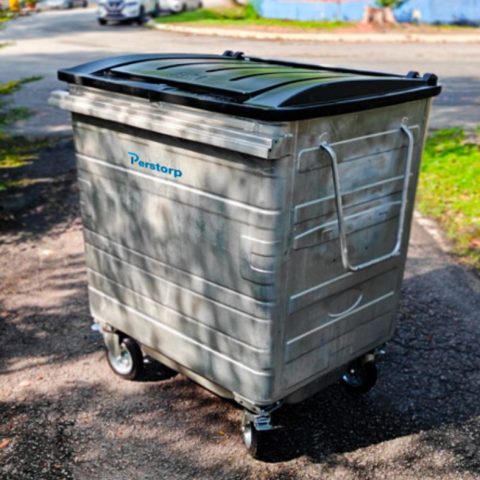Galvanized Wheel Bin
