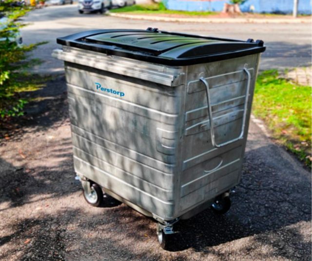 Galvanized Wheel Bin